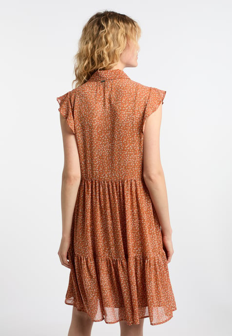 Dreimaster Blusenkleid Damen Orange Mehrfarbig - Image 4