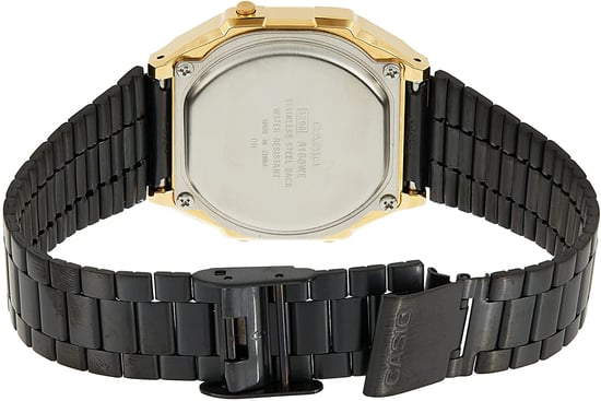 Casio Retro Unisex schwarze Uhr A168WEGB-1BEF - Image 3
