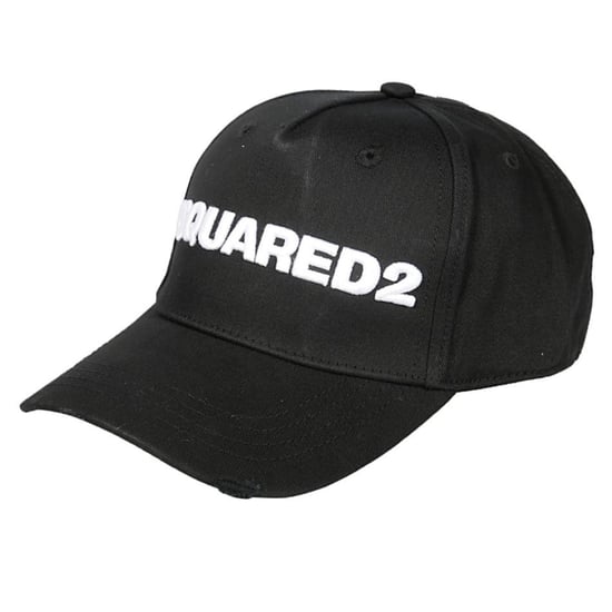 DSQUARED2 Weißes gesticktes Logo Schwarzes Cap - Image 1