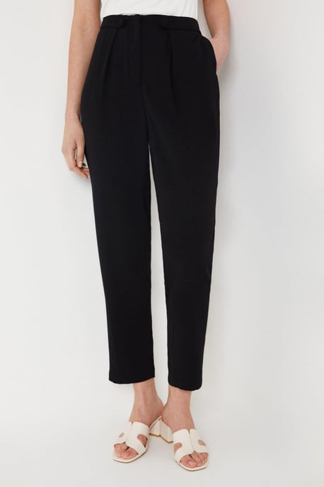 Button Front Slim Leg Trouser