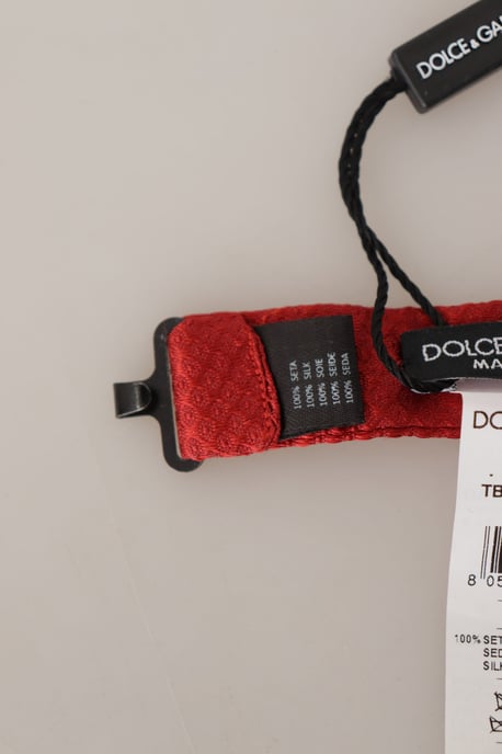 Dolce & Gabbana Rot 100% Seide Verstellbarer Hals Papillon Herrenfliege - Image 5
