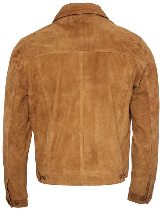 Trucker jeans jacket from goat suede