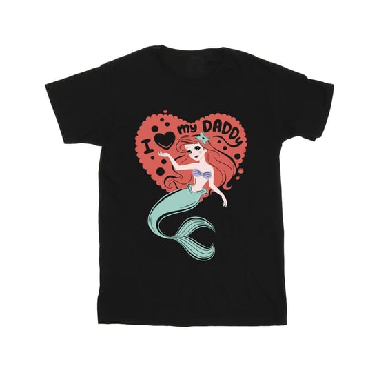 Disney Girls The Little Mermaid Love Daddy Cotton T-Shirt (Black)