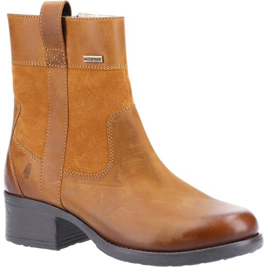 Hush Puppies Saskia Leder Damen Tan Stiefel - Image 1