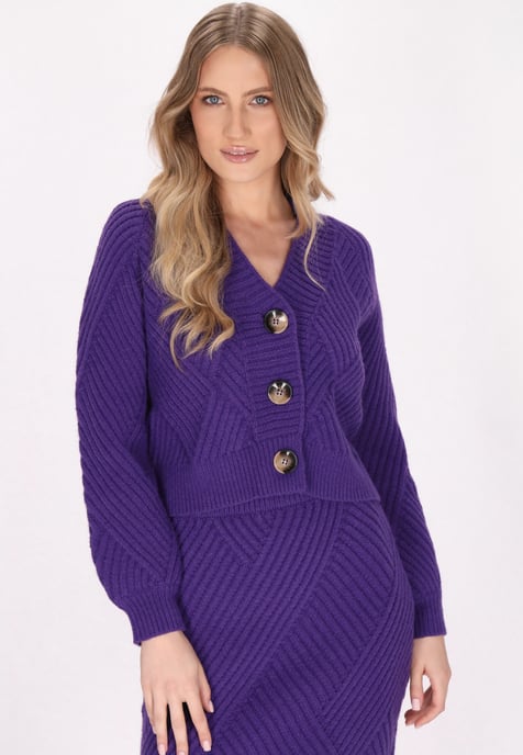 Dreimaster Cardigan Damen Violett - Image 3