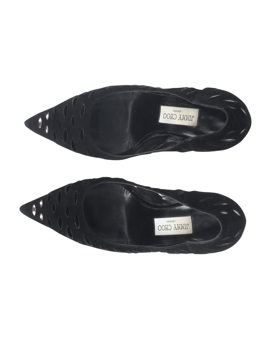 Jimmy Choo Lasercut Romy Pumps Schwarzes Wildleder - Image 2