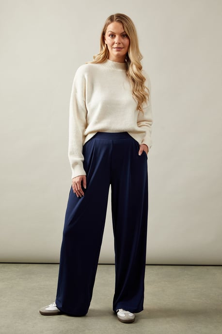 Jersey Wide Leg Trouser