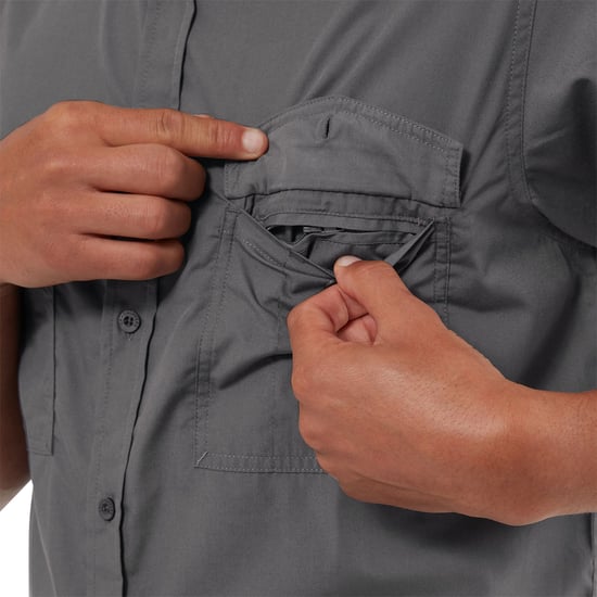 Craghoppers Mens Kiwi Short-Sleeved Shirt (Ombre Blue)
