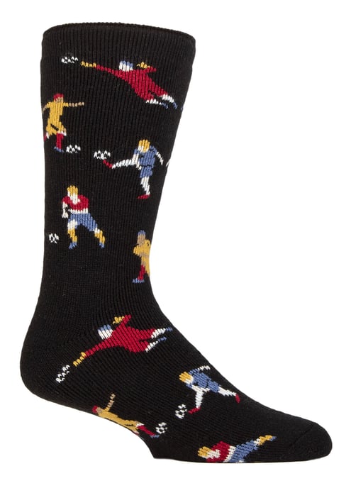 Herren Fun Hobby Socken | Heat Holders Lite | Novelty Fluffy Fleece gefüttert thermische Socken für den Winter - Fußball - Image 1