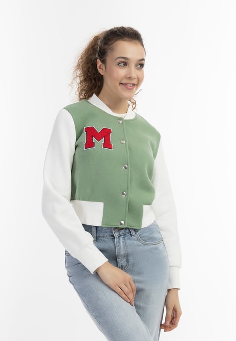 Mymo Collegejacke Damen hellgrün - Image 3