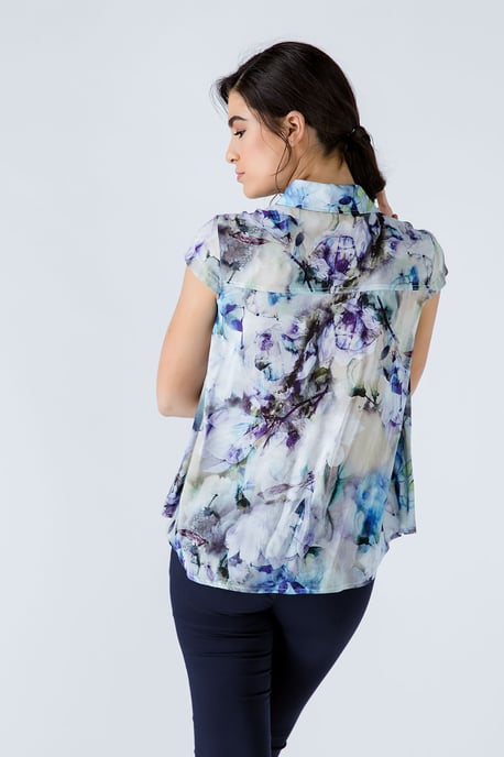 Floral Cap Sleeve Shirt