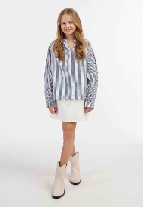 Dreimaster Bluse Mädchen Dunkelmarine Streifen - Image 2