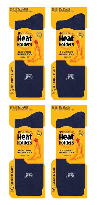 Heat Holders Ultra Lite - 4 Paar Multipack Damen Thermosocken | Ultra dünne warme Socken für Kleid Socken im Winter - Navy - Image 2