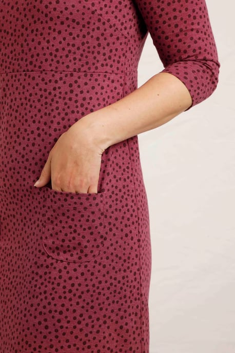 Weird Fish Wine Spot Jersey Dress