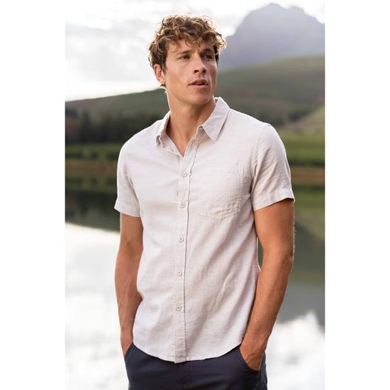 Mountain Warehouse Mens Lowe Linen Blend Shirt (Light Beige)