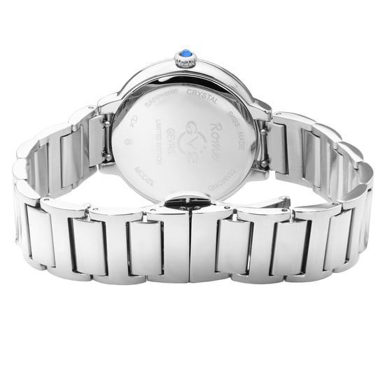 GV2 Rom Frauen Schweizer Quarz Diamant Silber Zifferblatt Edelstahl Uhr - Image 2