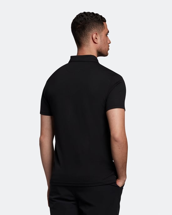 Lyle & Scott Golf Kragen Logo Technisches Poloshirt in Schwarz - Image 3