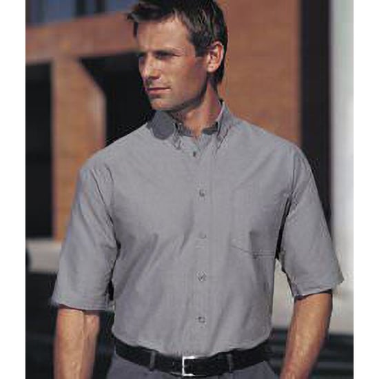 Russell Collection Herren Kurzarmhemd aus pflegeleichter Poly-Cotton-Popeline (Convoy Grau) - Image 4