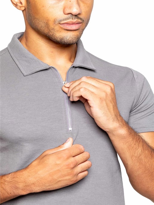 Enzo | Herren Zip Up Polo Shirt - Image 4