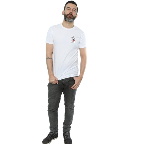 Disney Herren Mickey Mouse Kickin Retro Chest T-Shirt (Weiß) - Image 4