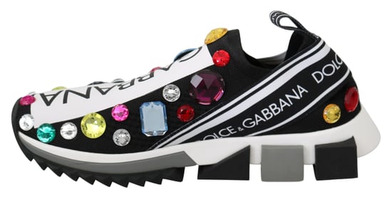 Dolce & Gabbana Frauen Schwarz Multicolor Crystal Sneakers Schuhe - Image 5