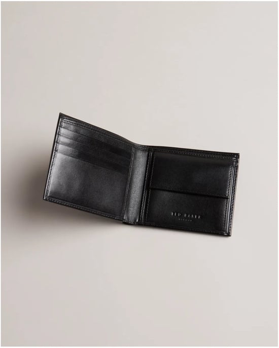 Ted Baker Prugs Herren Prägung Ecken Leder Bifold Münzgeldbörse - Image 4