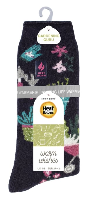 Womens Fun Hobby Socken | Heat Holders Lite | Novelty Winter Fleece gefüttert Thermosocken - Green Fingers - Image 2