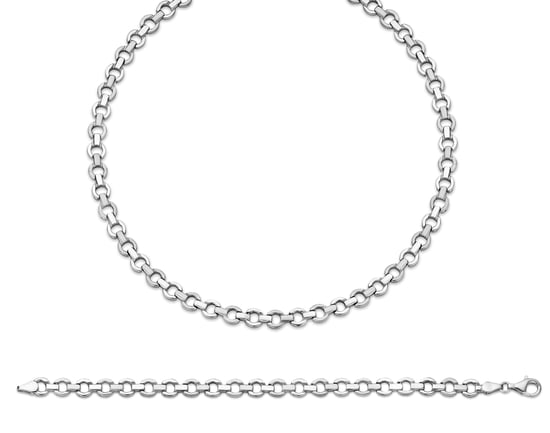 Orphelia Damen 925 Sterling Silber Set: Kette + Armband - Silber SET-037 - Image 1
