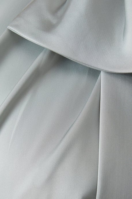 Maternity Bow And Drape Detail One Shoulder Satin Bridesmaids Dress - Image 5