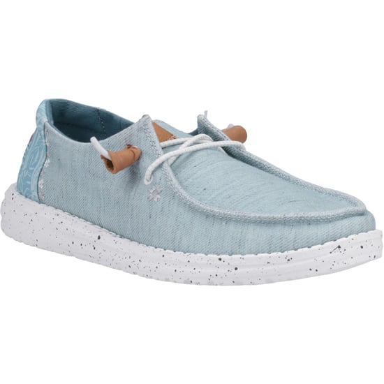 HEYDUDE Wendy Heathered Slub Tropical Leinen/Lyocell/Baumwolle Blaue Loafers für Damen - Image 1