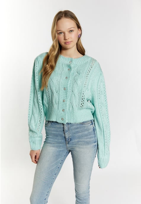 Mymo Strickcardigan Damen Aqua - Image 3