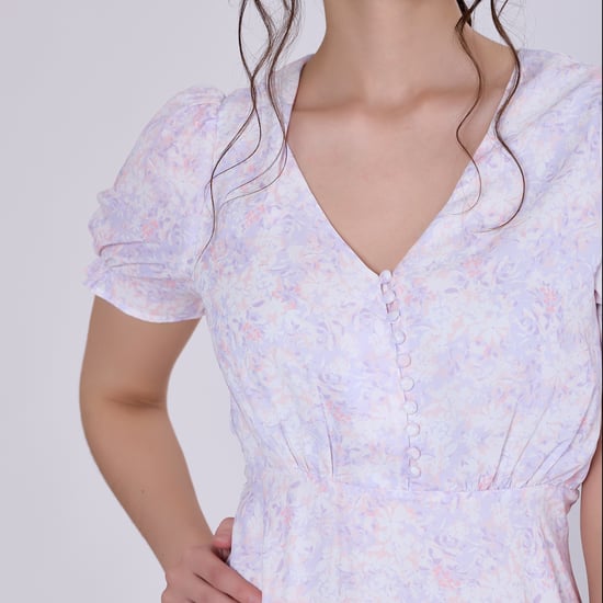 Ausgestelltes Empire-Kleid mit Liberty-Print - Image 5