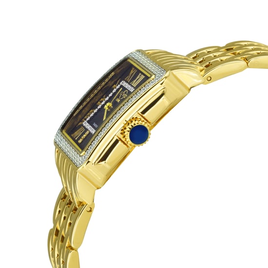 GV2 Padova Damen Schweizer Quarz Diamant schwarzes Zifferblatt Gelbgold Uhr - Image 4