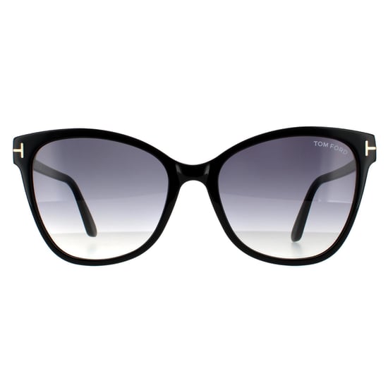 Tom Ford Cat Eye Womens Glänzend Schwarz Grau Gradient - Image 1