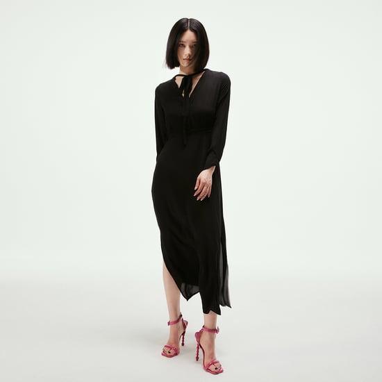 Langes Blusen-Kleid mit V-Ausschnitt - Image 4