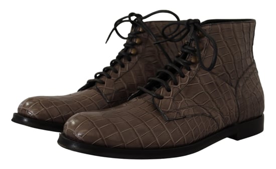 Dolce & Gabbana Herren Graue Krokodilleder Derby-Stiefel - Image 2
