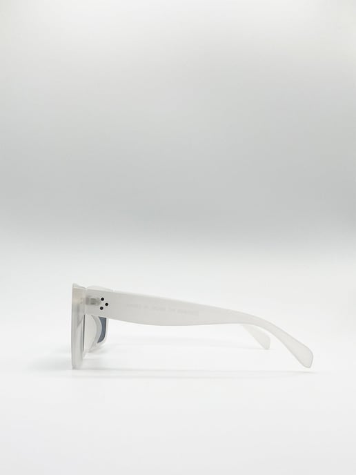 Oversized Matte Clear Frame Cat Eye Sunglasses