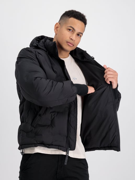 Alpha Industries Kapuzenlogo Puffer Schwarz - Image 3