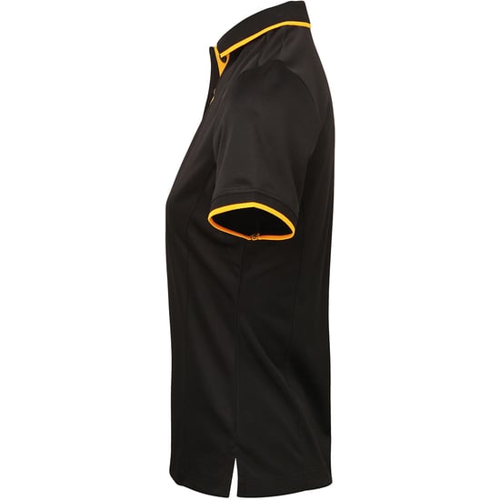 Premier Womens/Ladies Contrast Coolchecker Polo Shirt (Schwarz/Sonnenblume) - Image 3