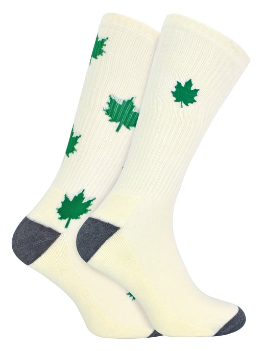 Urban Eccentric - Neuheit Baumwolle reich gepolstert Weed Leaf Socken in weiß | Herren & Damen Socken - Weed - Image 1