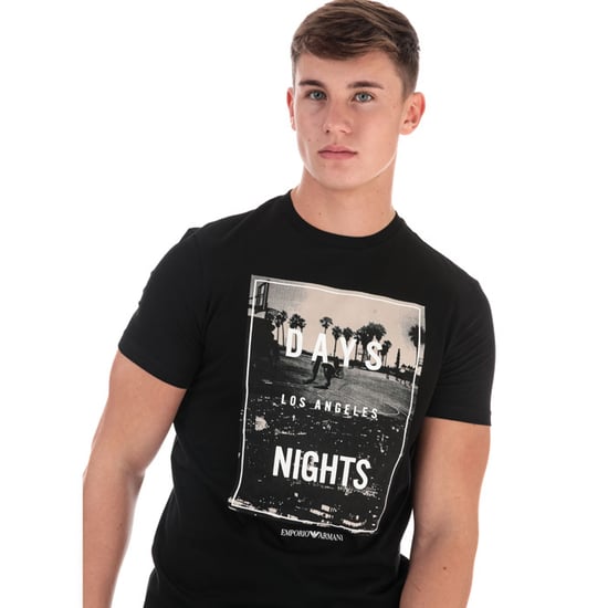 Men's Armani Graphic Logo T-Shirt in Black