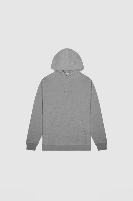Grey Cotton Blend Hoodie With Tonal Graphic Prints