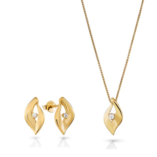 Orphelia 'Milan' Damen 925 Sterling Silber Set: Kettenanhänger + Ohrringe - Gold SET-7519/G - Image 1