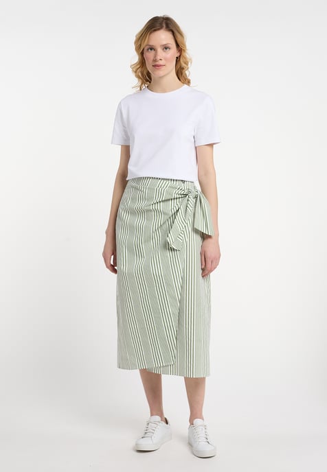 Dreimaster Wickelrock Damen Wollweiss Helloliv - Image 2