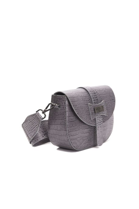 Pompei Donatella Damen Graue Leder Umhängetasche - Image 2
