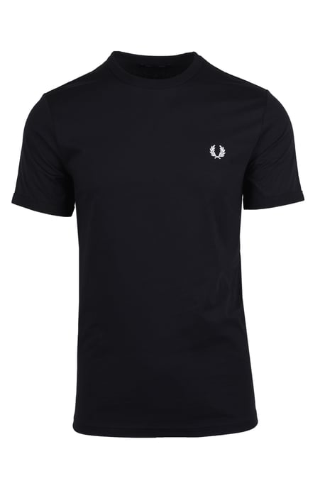 T-shirt col ras du cou Fred Perry Pour Homme en Noir - Image 1