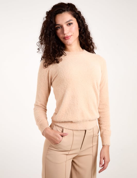 Fluffy Knit Scoop Neck Jumper