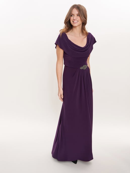 Onari Cowl Neck A-Line Matte Jersey Dress