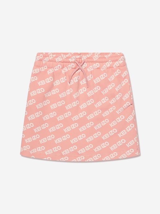 KENZO Girls Fleece Logo Skirt in Pink