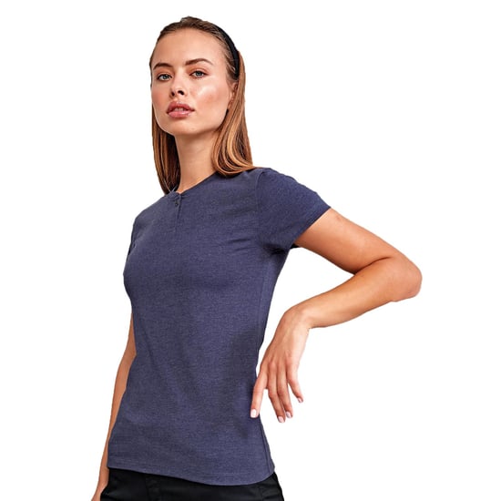 Premier - "Comis" T-Shirt für Damen (Marineblau meliert) - Image 4